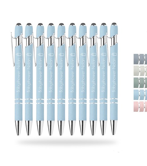Lot de 10 stylos personnalisés Pastel Chrome