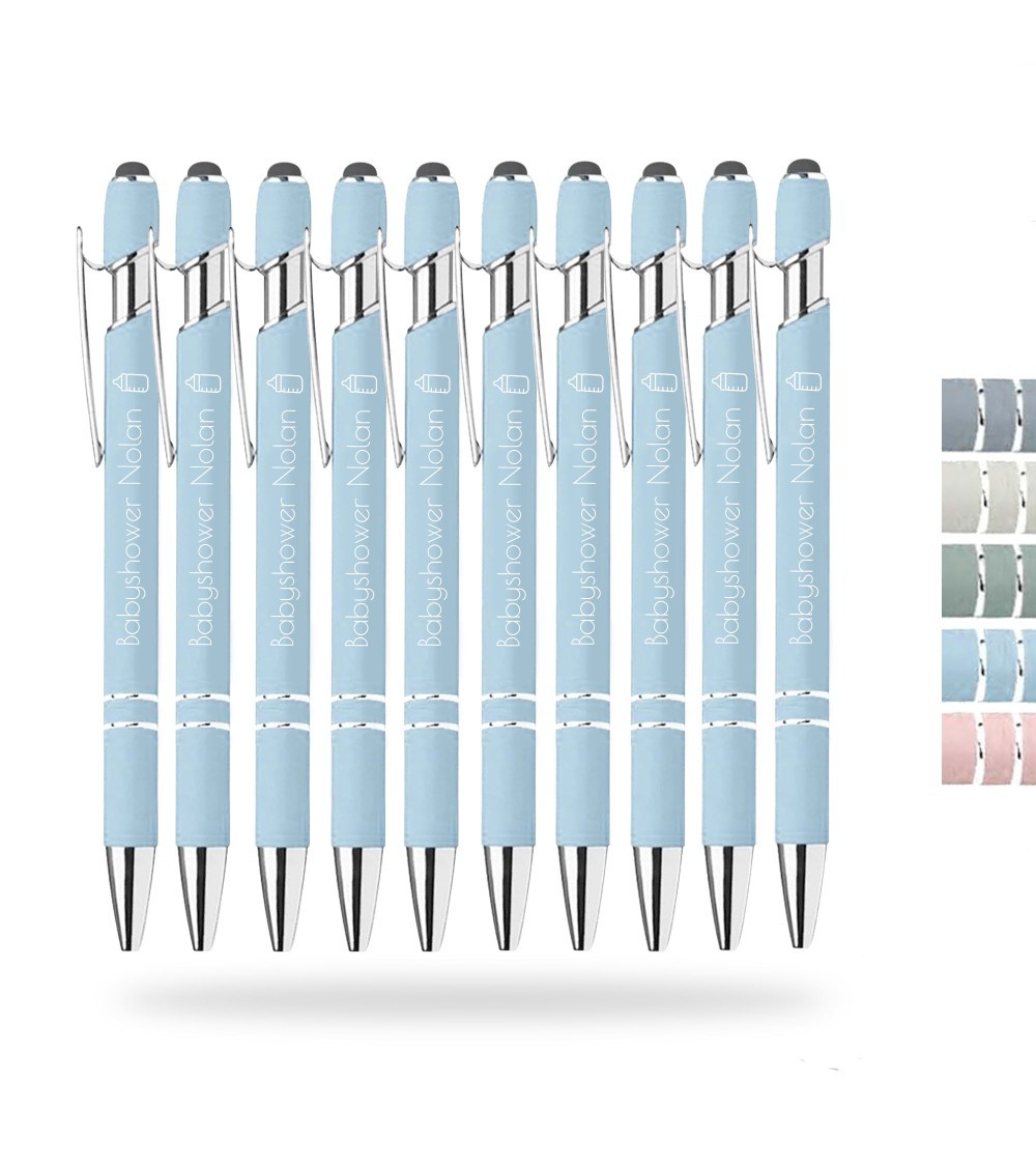 Set mit 10 personalisierten Stiften Pastel Chrome