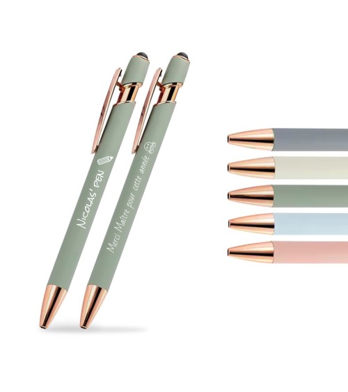 Duo de stylos personnalisés Pastel Rose Gold