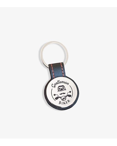 Porte clé Rond Simili Cuir GENTLEMAN BIKER Motard