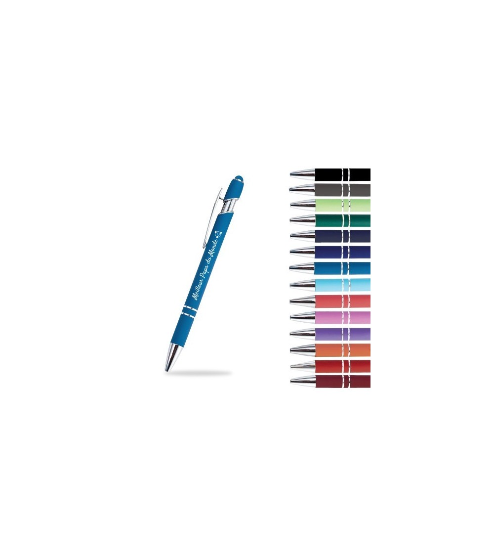 Bolígrafo Soft Touch Chrome personalizado con nombre