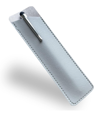 Stifthülle aus Kunstleder – Silber