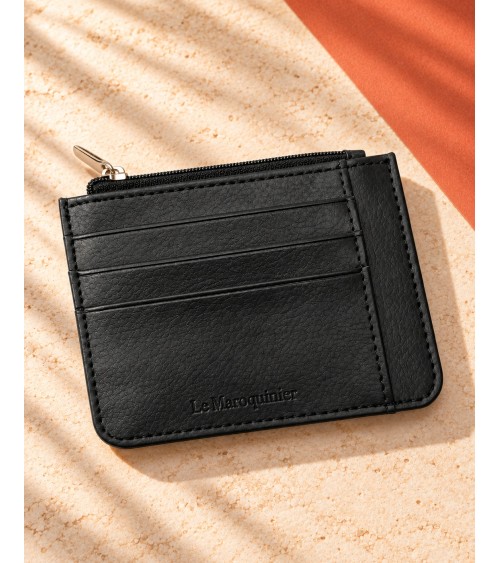 Porte-cartes zippé noir Le Maroquinier, 8 emplacements cartes