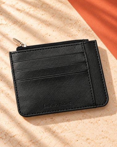 Porte-cartes zippé noir Le Maroquinier, 8 emplacements cartes