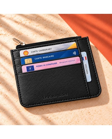 Portacarte nero con zip Le Maroquinier | Jolis Papiers