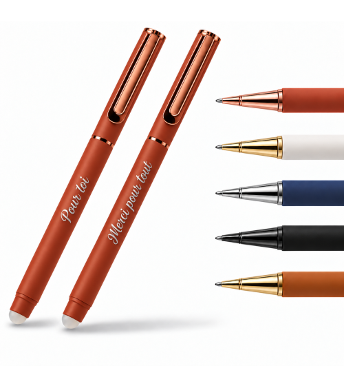 Duo de stylos effaçables personnalisés