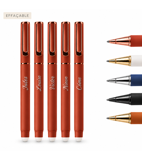 Lot de 5 stylos effaçables personnalisés