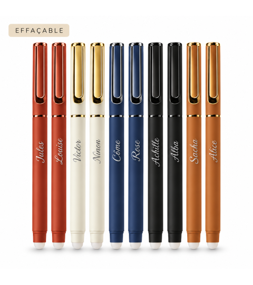 Lot Arc-en-ciel de 10 stylos effaçables personnalisés