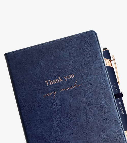 Carnet de notes A5 "Thank you very much" et son stylo assorti