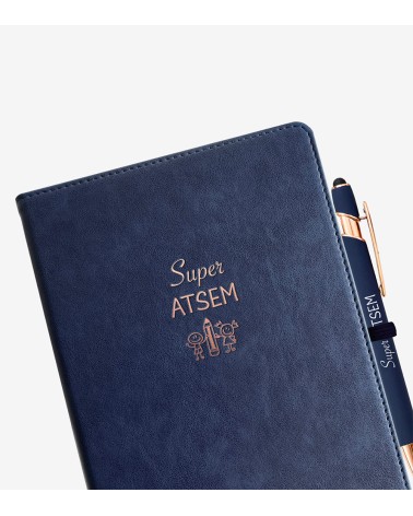 Carnet de notes A5 "Super ATSEM" et son stylo assorti