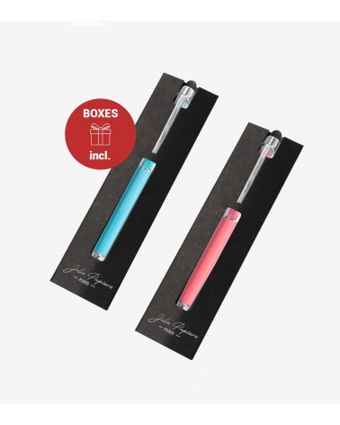 Stylos Personnalisés Bleu Caraïbes/Corail Cristaux