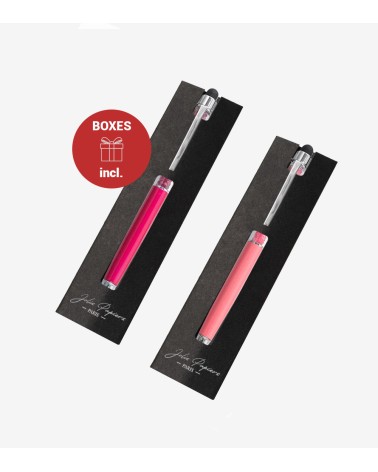 Stylos Personnalisés Fuchsia/Corail Cristaux