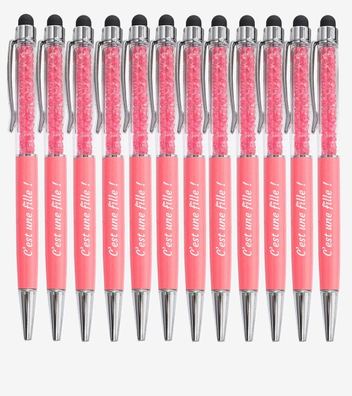 Stylos Personnalisés "C'est une fille !" lot de 12