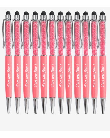 Stylos Personnalisés "C'est une fille !" lot de 12