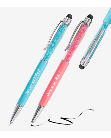 Stylos Personnalisés "Garçon ou Fille ?" lot de 12