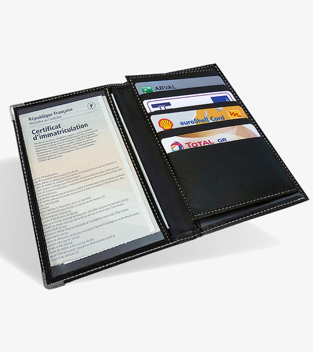 Porte carte grise Simili Cuir Toutes Marques Auto / Moto