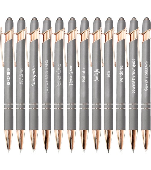 Stylo Personnalisé Rose Gold – Gris Argent