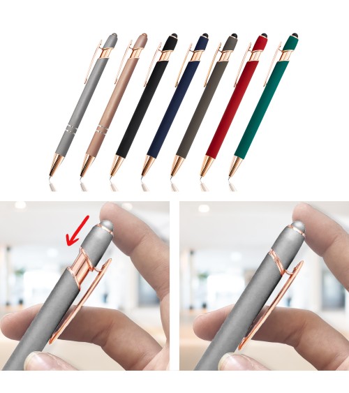 stylo-personnalisé-rose-gold-pastel-bleu