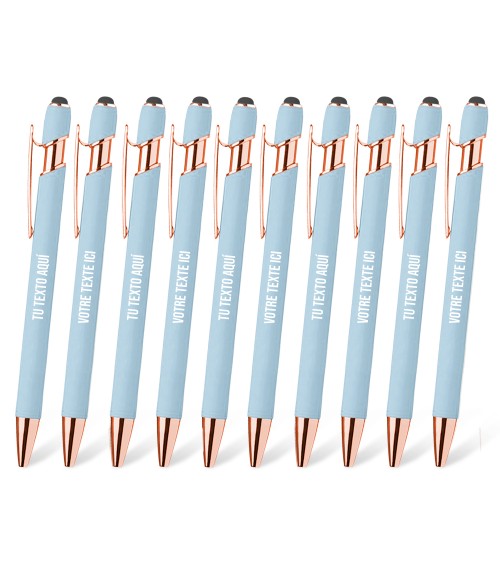 stylo-personnalisé-rose-gold-pastel-bleu
