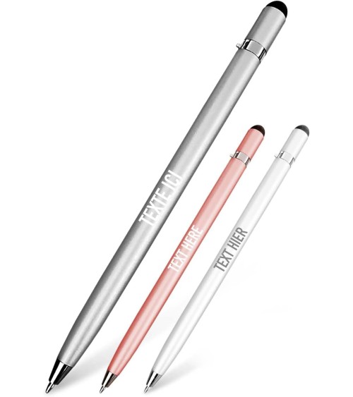 stylo personnalisé pentouch gris métallisé
