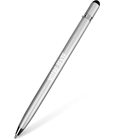 stylo personnalisé pentouch gris métallisé