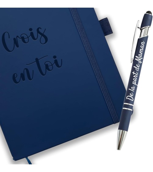 carnet de notes A5 bleu marine crois en toi