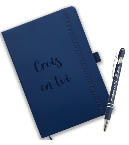 carnet de notes A5 bleu marine crois en toi