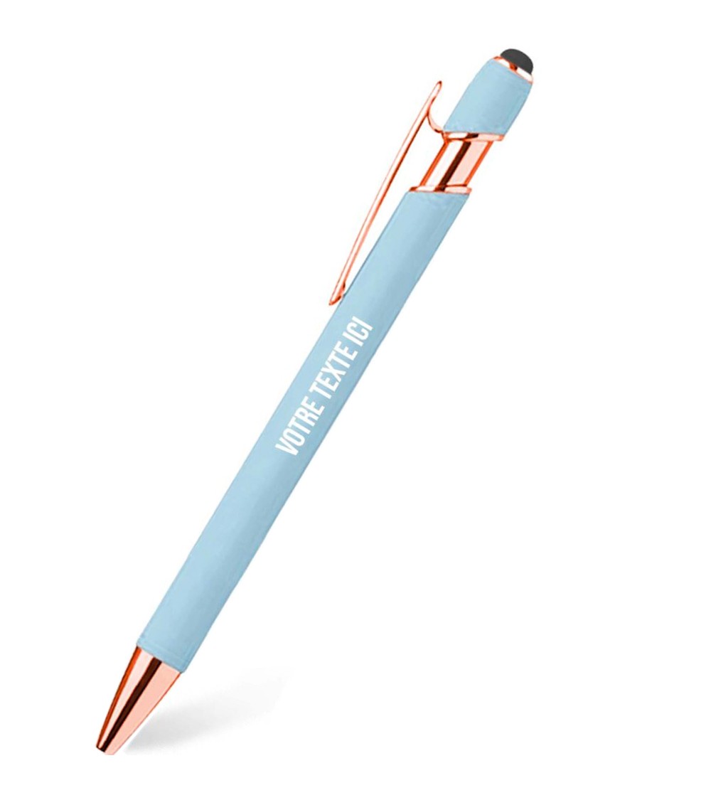 stylo-personnalisé-rose-gold-pastel-bleu