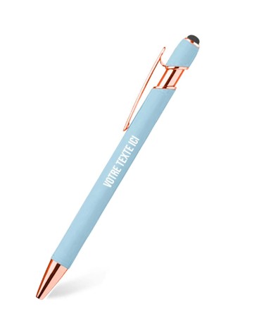 stylo-personnalisé-rose-gold-pastel-bleu