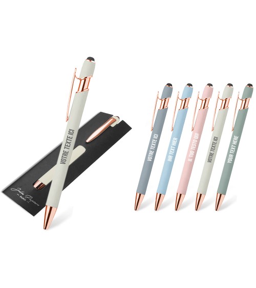 stylo personnalisé rose gold pastel craie
