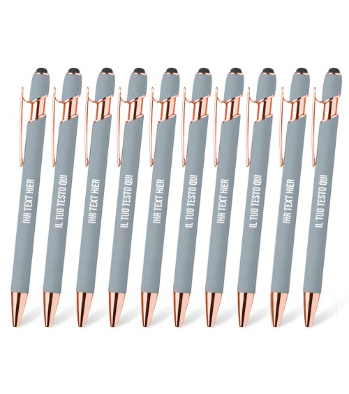 stylo personnalisé rose gold pastel gris galet