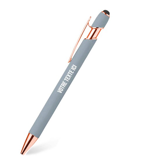 stylo personnalisé rose gold pastel gris galet