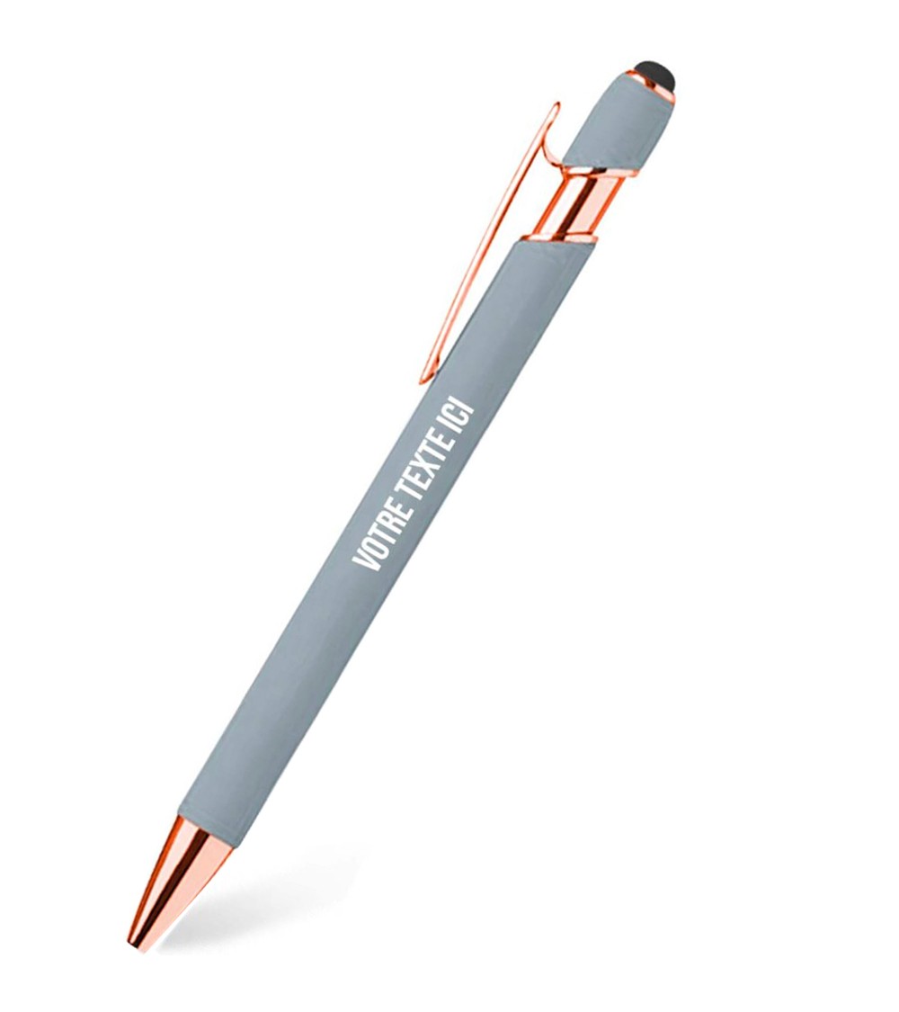 stylo personnalisé rose gold pastel gris galet