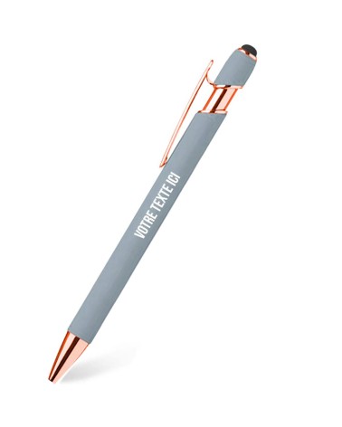 stylo personnalisé rose gold pastel gris galet