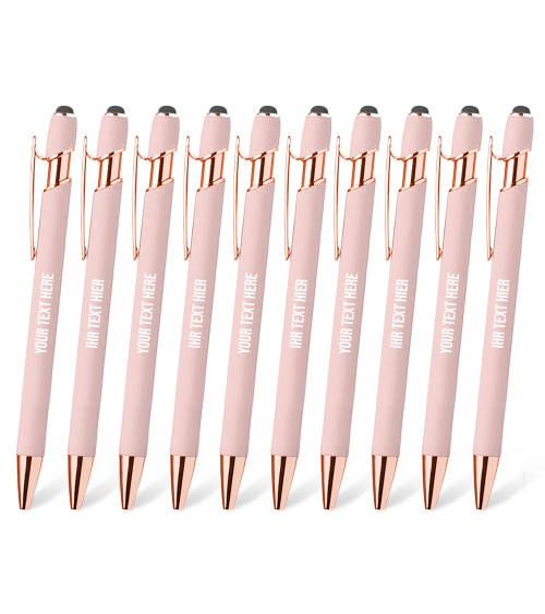 stylo personnalisé rose gold pastel rose poudré
