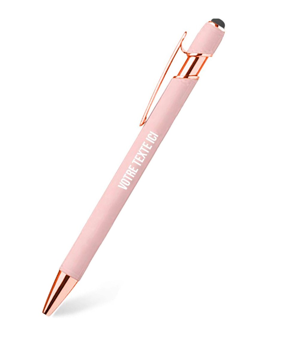 stylo personnalisé rose gold pastel rose poudré