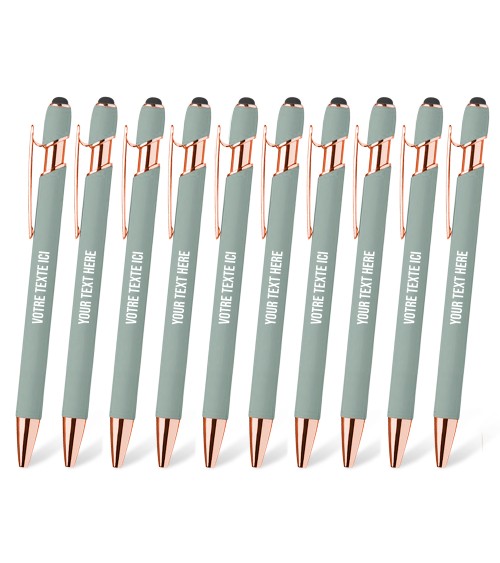 stylo personnalisé rose gold pastel vert d'eau