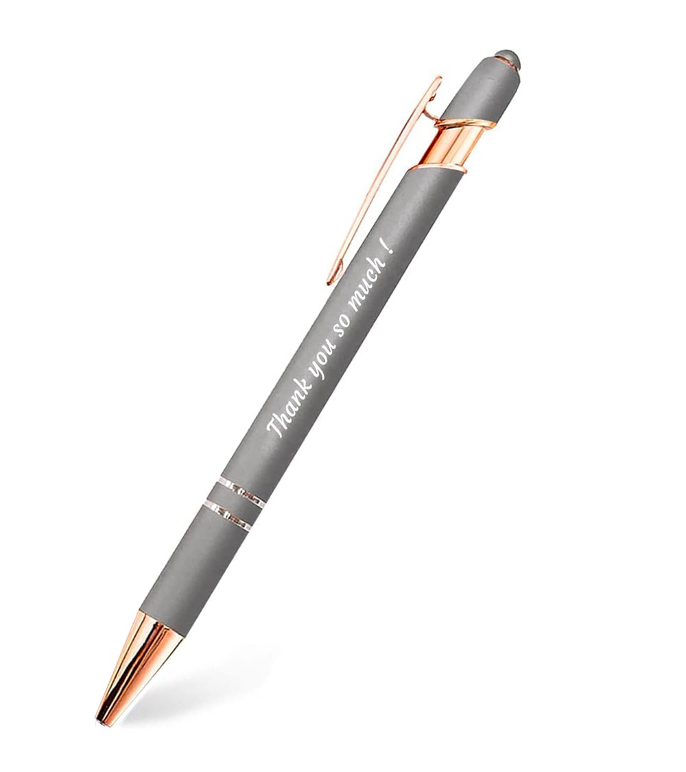 Stylo Personnalisé Rose Gold – Gris Argent