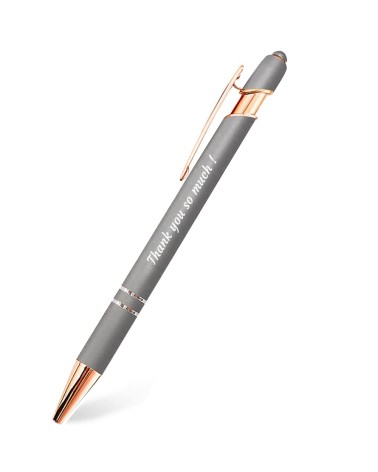 Stylo Personnalisé Rose Gold – Gris Argent