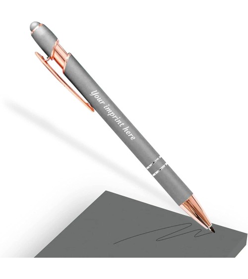 Stylo Personnalisé Rose Gold – Gris Argent