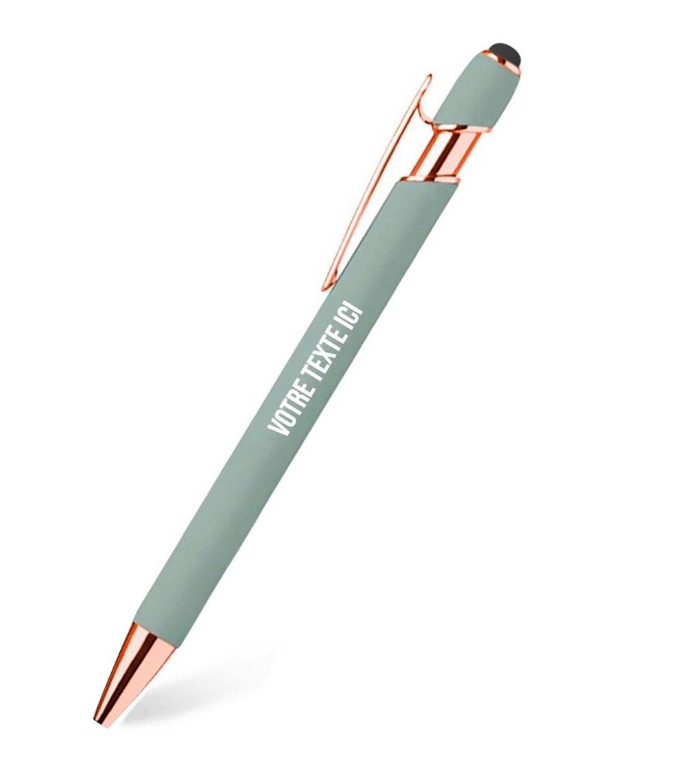 stylo personnalisé rose gold pastel vert d'eau