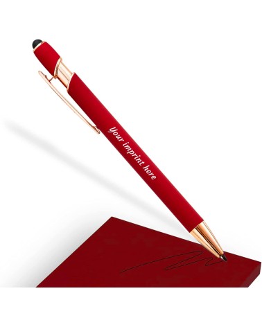 Stylo Personnalisé Rose Gold – Rouge Bordeaux | Édition Noël – Gravure blanche