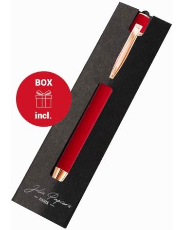 Stylo Personnalisé Rose Gold – Rouge Bordeaux | Édition Noël – Gravure blanche
