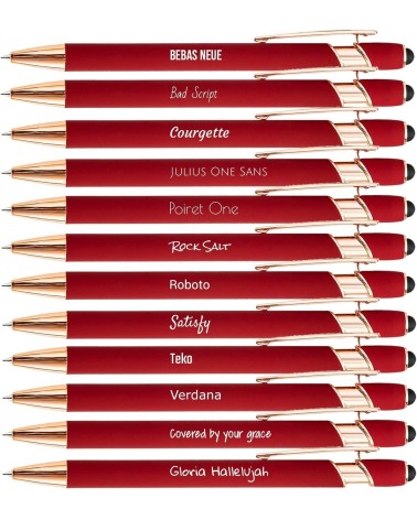 Stylo Personnalisé Rose Gold – Rouge Bordeaux | Édition Noël – Gravure blanche