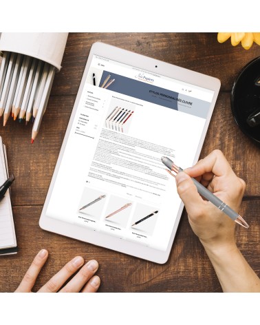 Stylo Personnalisé Rose Gold – Bleu Marine | Édition Noël – Gravure laser blanche