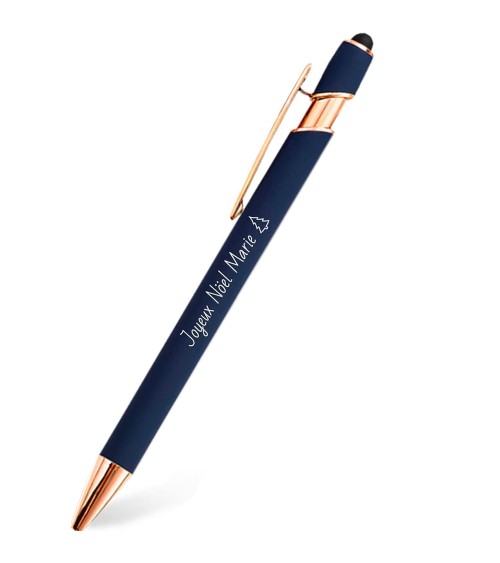 stylos personnalisés rose gold bleu marine