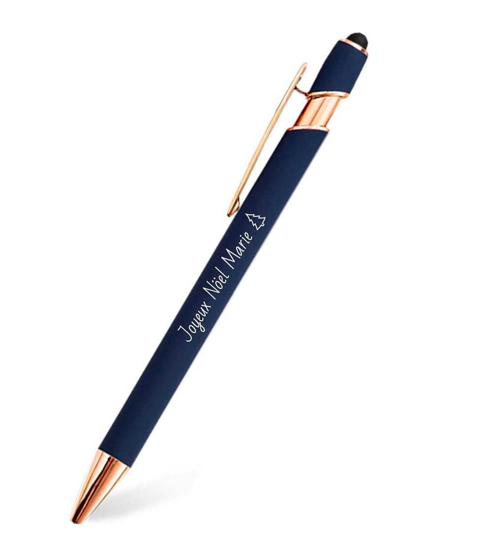 stylos personnalisés rose gold bleu marine