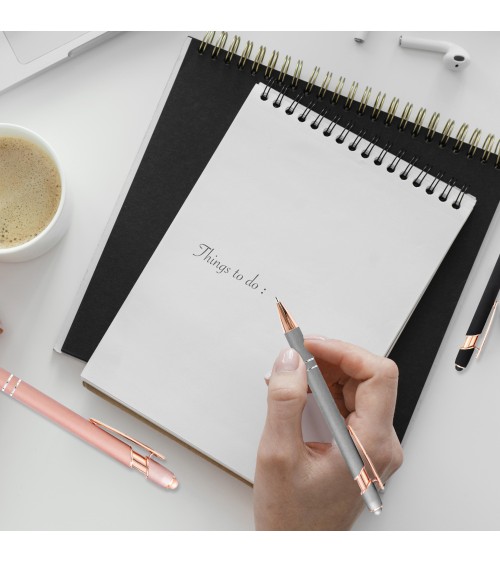 stylo personnalisé rose gold noir