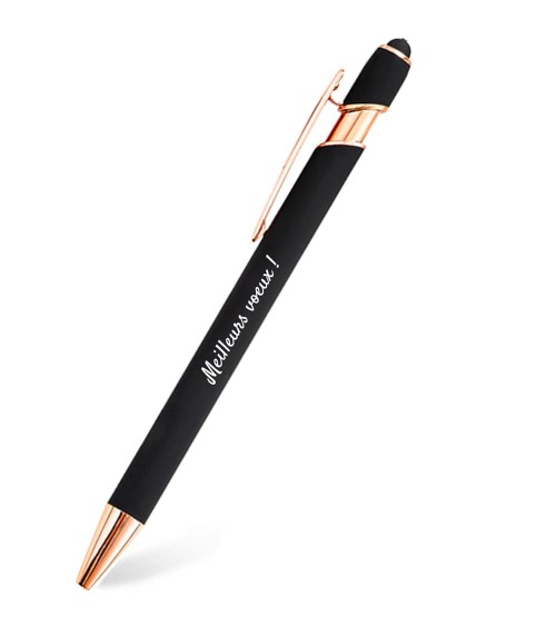 stylo personnalisé rose gold noir
