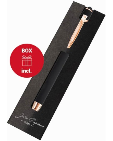 Stylo Personnalisé Rose Gold – Noir | Édition Noël – Gravure laser blanche
